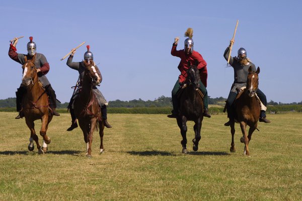 Roman soldiers on horseback